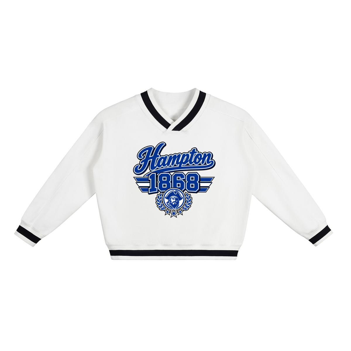 Hampton University 1868 Boxy V-Neck Sweatshirt