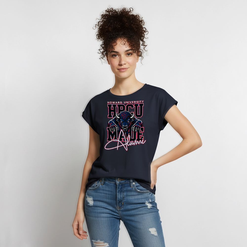 Women's Roll Cuff T-Shirt - navy
