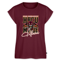 Women's Roll Cuff T-Shirt - burgundy