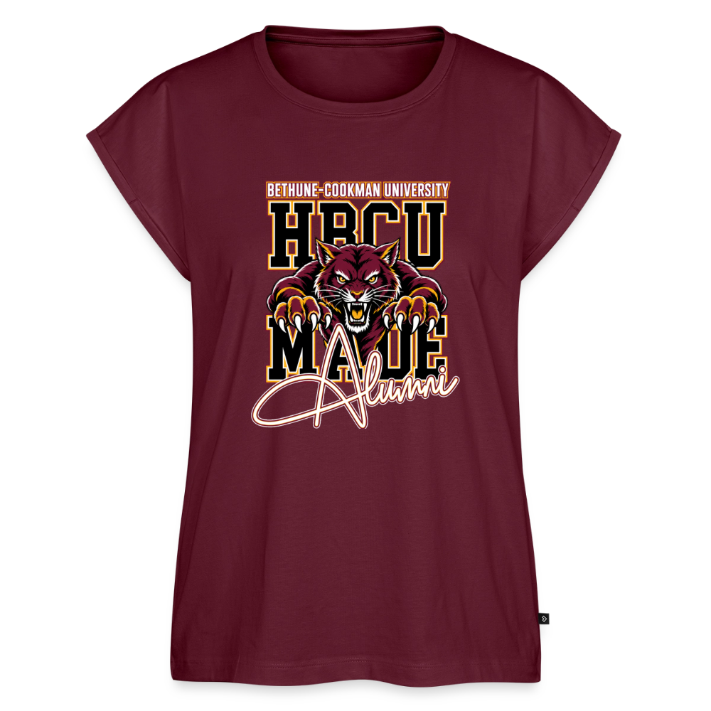 Women's Roll Cuff T-Shirt - burgundy