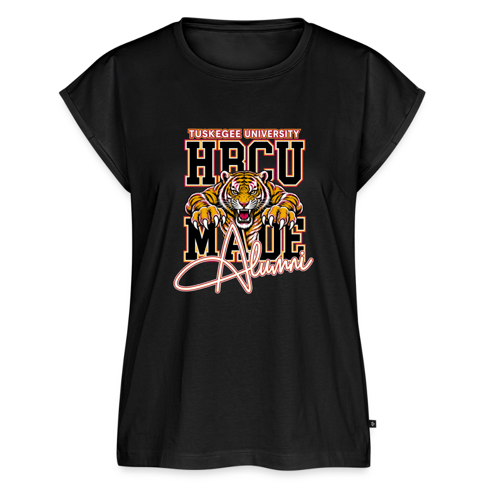 Tuskegee Women's Roll Cuff T-Shirt - black