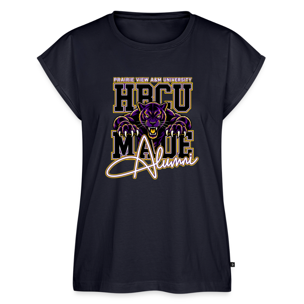 Prairie View University Women's Roll Cuff T-Shirt - navy