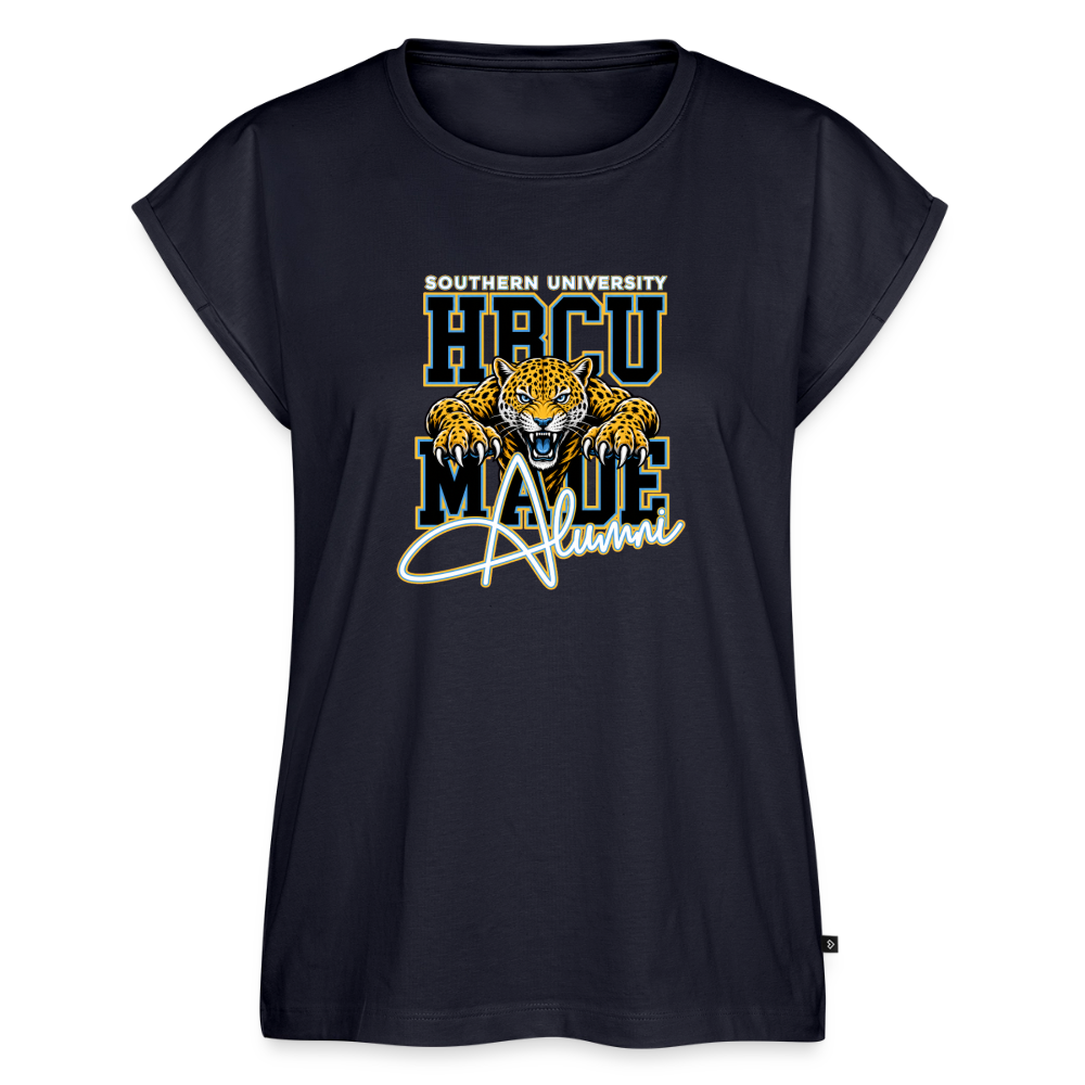 Southern University Women's Roll Cuff T-Shirt - navy
