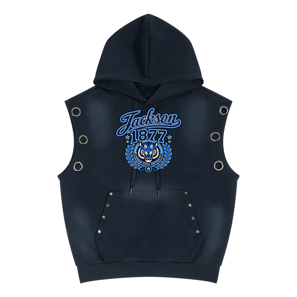 Jackson State Unisex Vintage Wash Sun Fade Sleeveless Hoodie