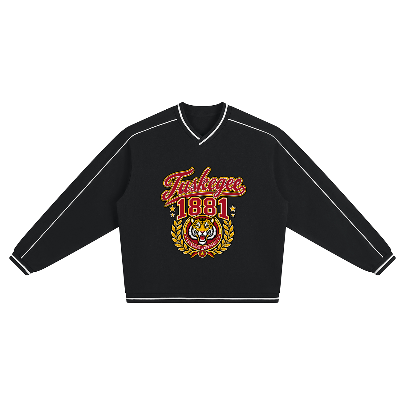 Tuskegee Unisex Color Block V-Neck Sweatshirt