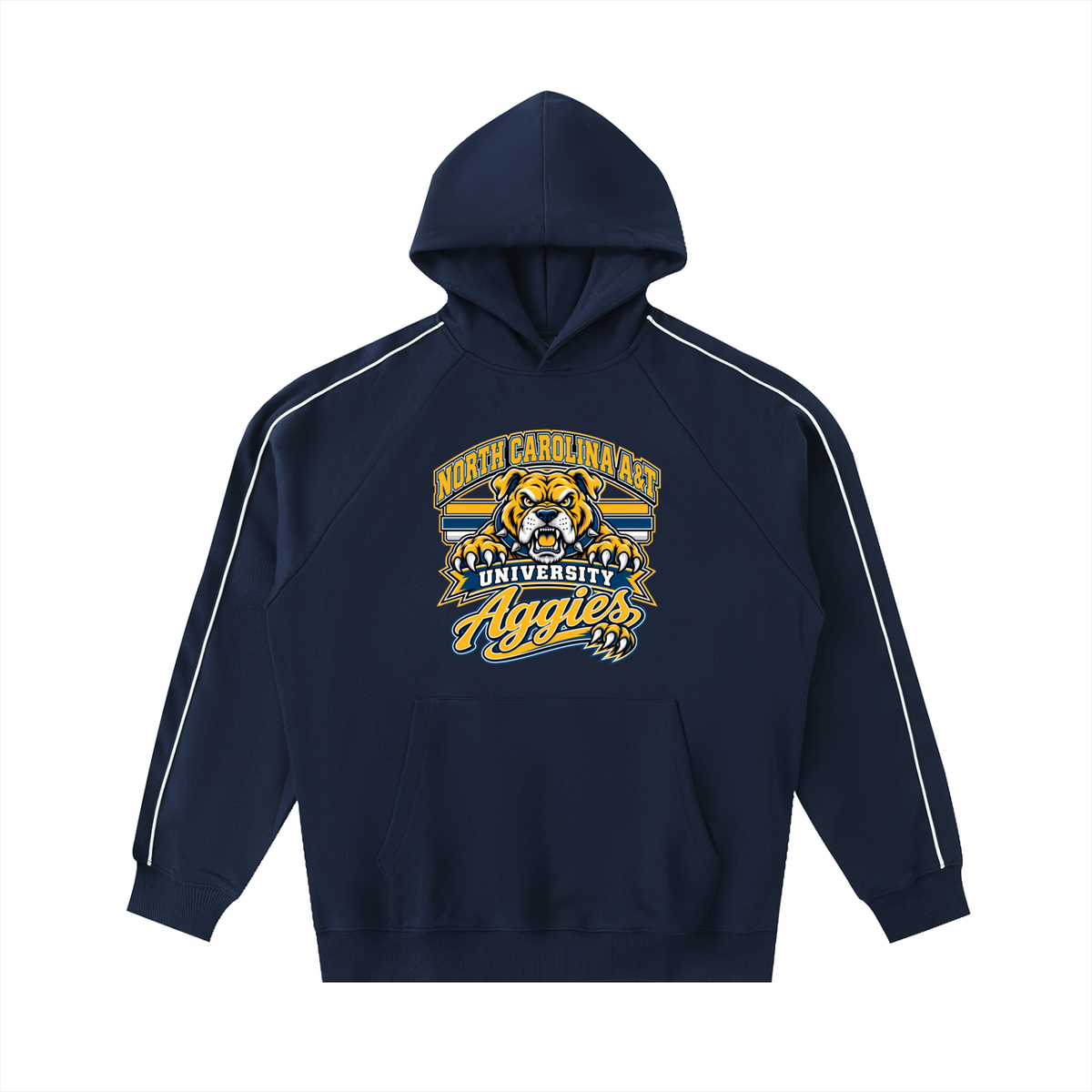 NC A&T Contrast Piping Raglan Hoodie