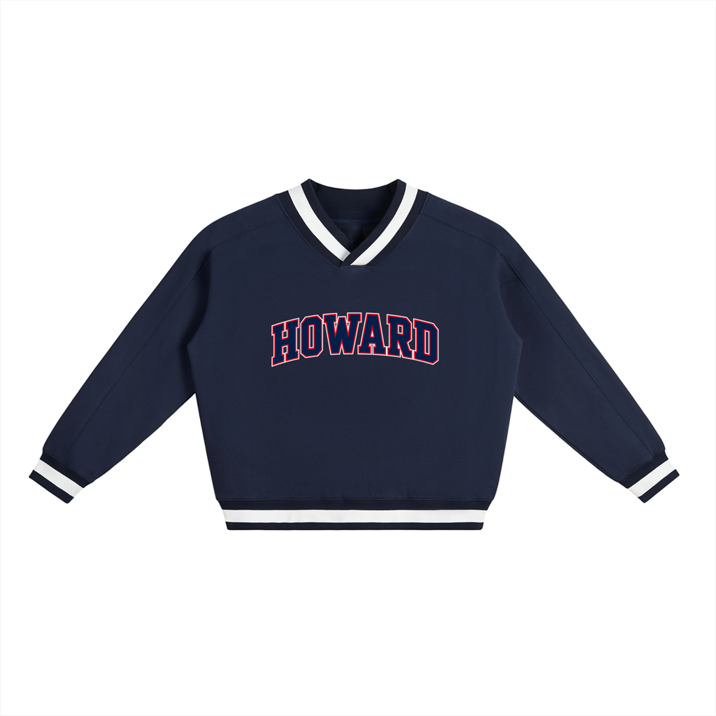 Howard V-Neck Contrast Collar Boxy Sweatshirt