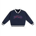 Howard V-Neck Contrast Collar Boxy Sweatshirt
