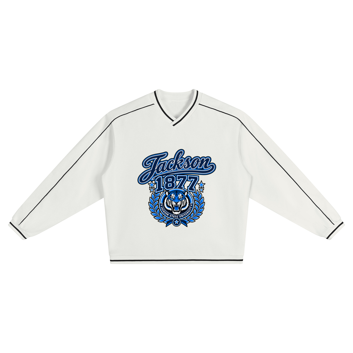 JSU Unisex Color Block V-Neck Sweatshirt