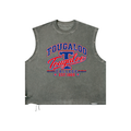 Tougaloo Distressed Grommet Eyelet Tank Top
