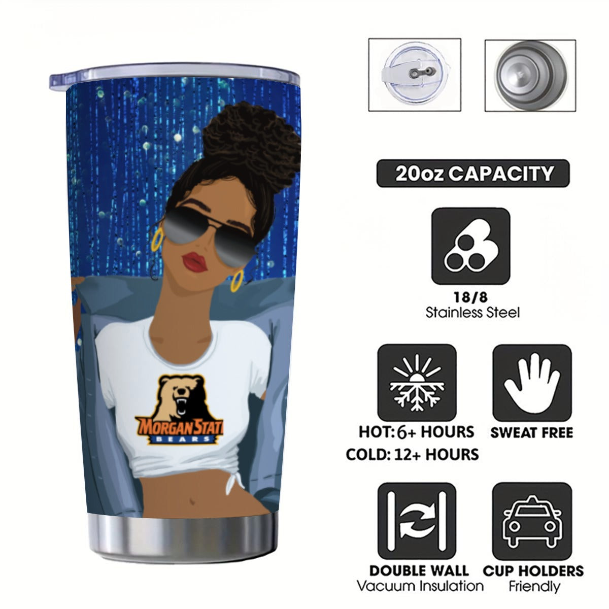 Morgan State 20oz Tumbler With Sliding Lid (Personalized)