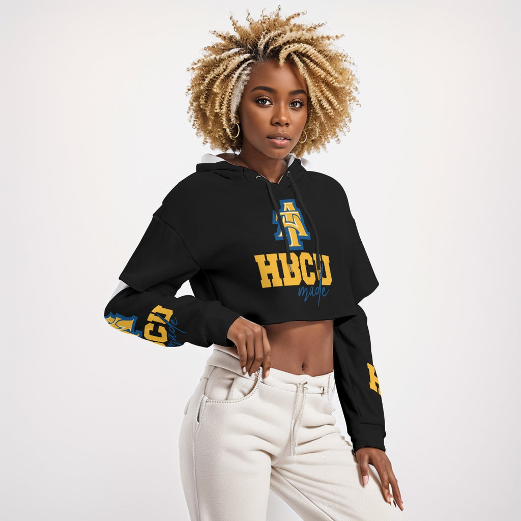 NC A&T Heavy Fleece Hoodie With Hollow Out Sleeve