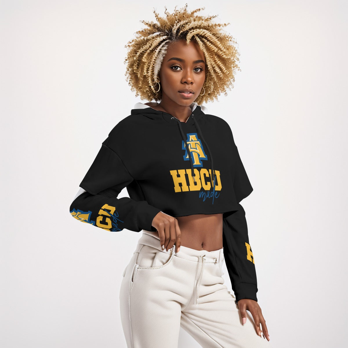 NC A&T Heavy Fleece Hoodie With Hollow Out Sleeve