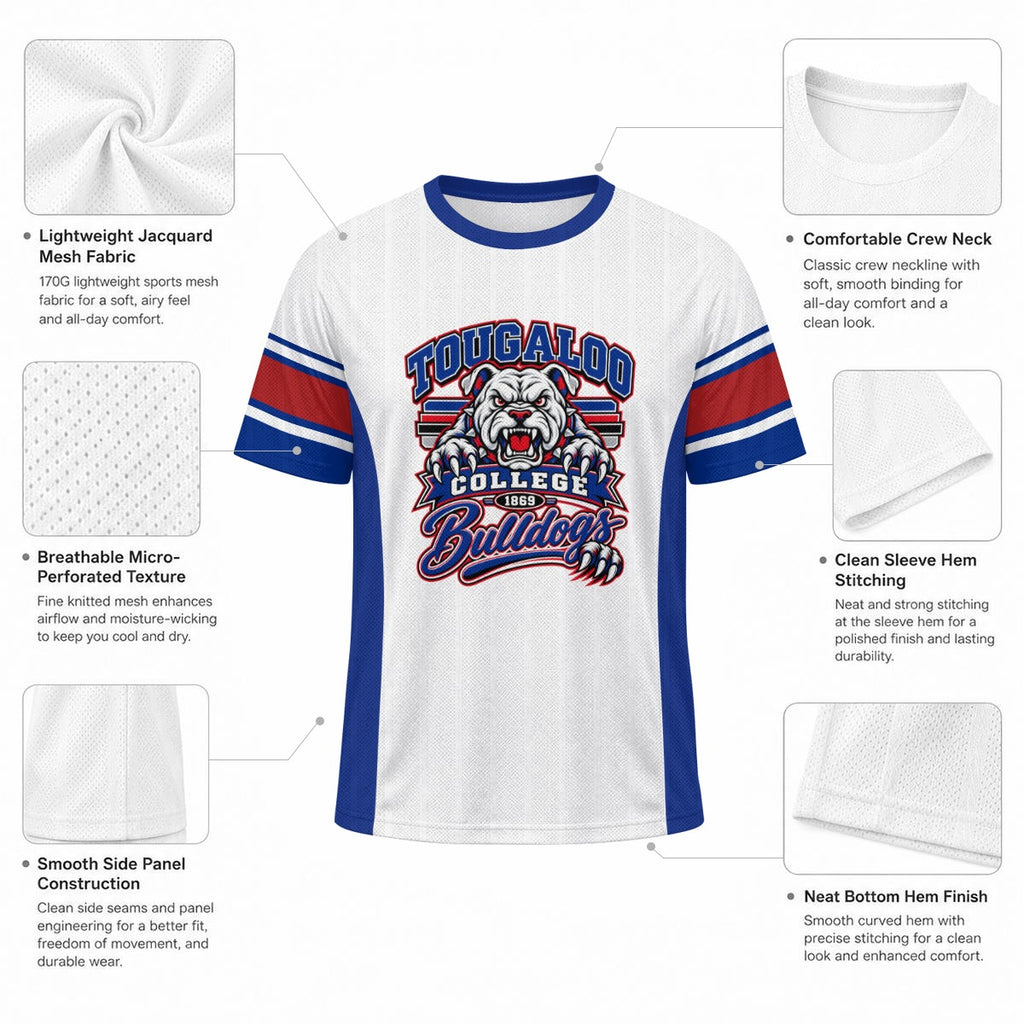 Tougaloo Unisex Jacquard Mesh Sports Jersey