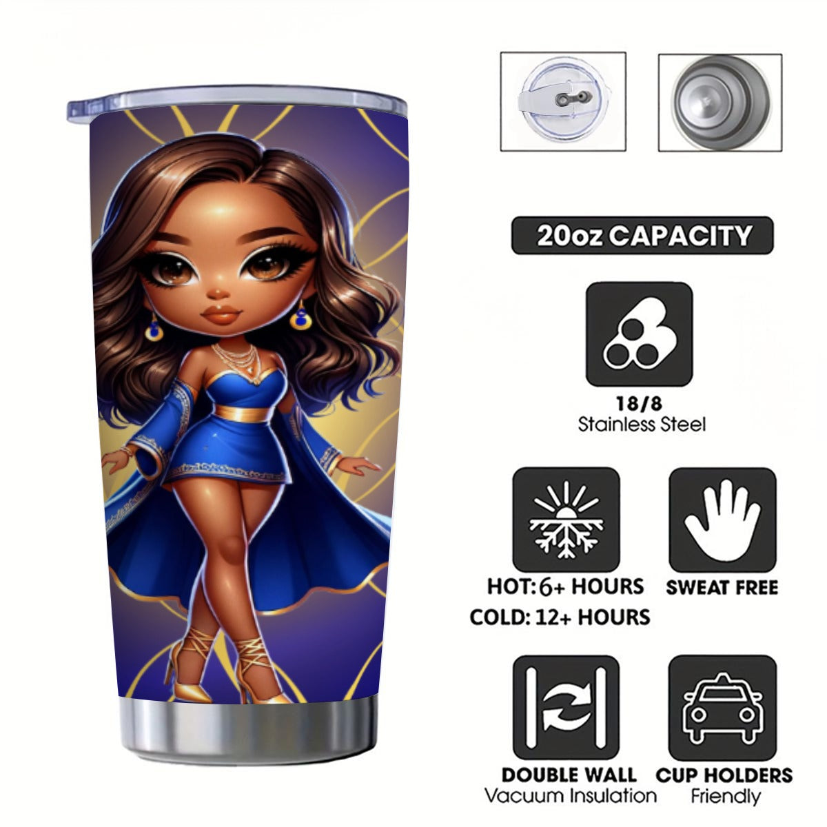 SGRho 20oz Tumbler With Sliding Lid (Personalized)