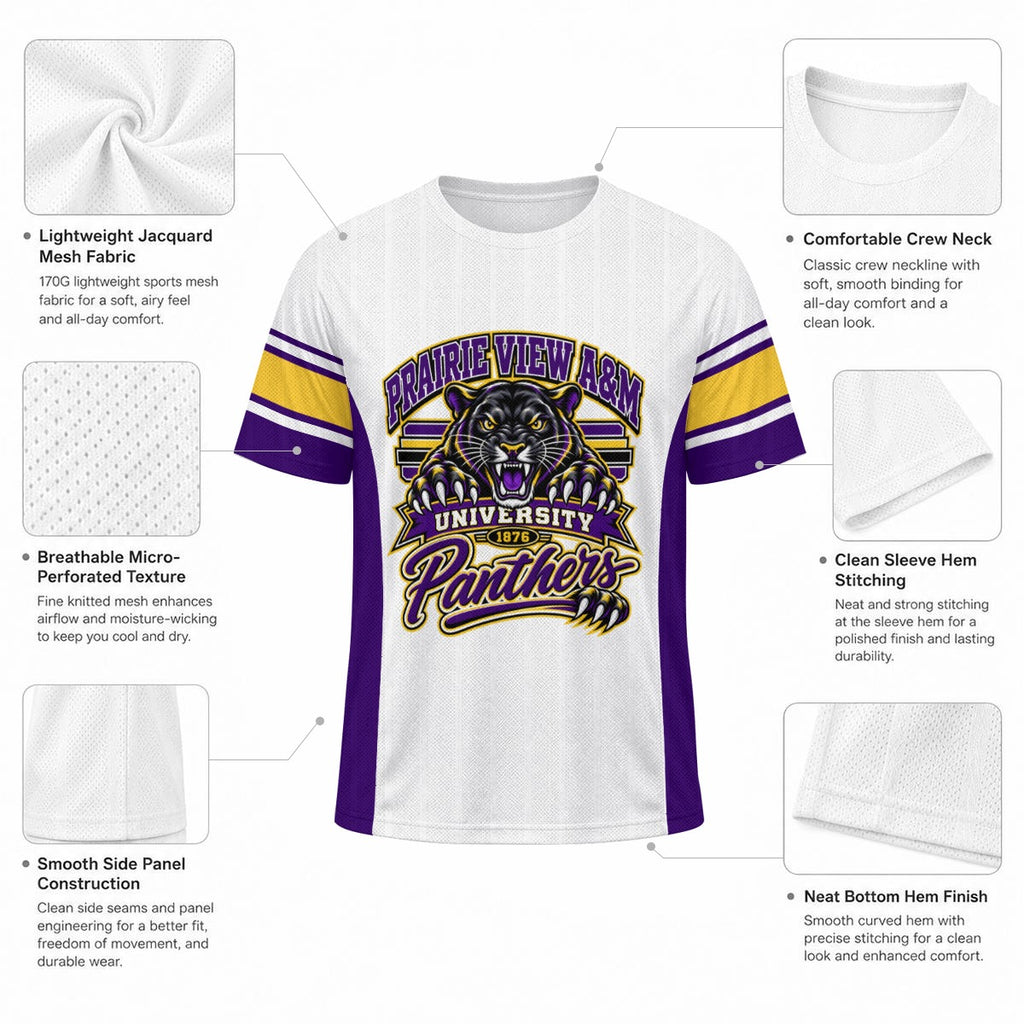 Prairie View Unisex Jacquard Mesh Sports Jersey
