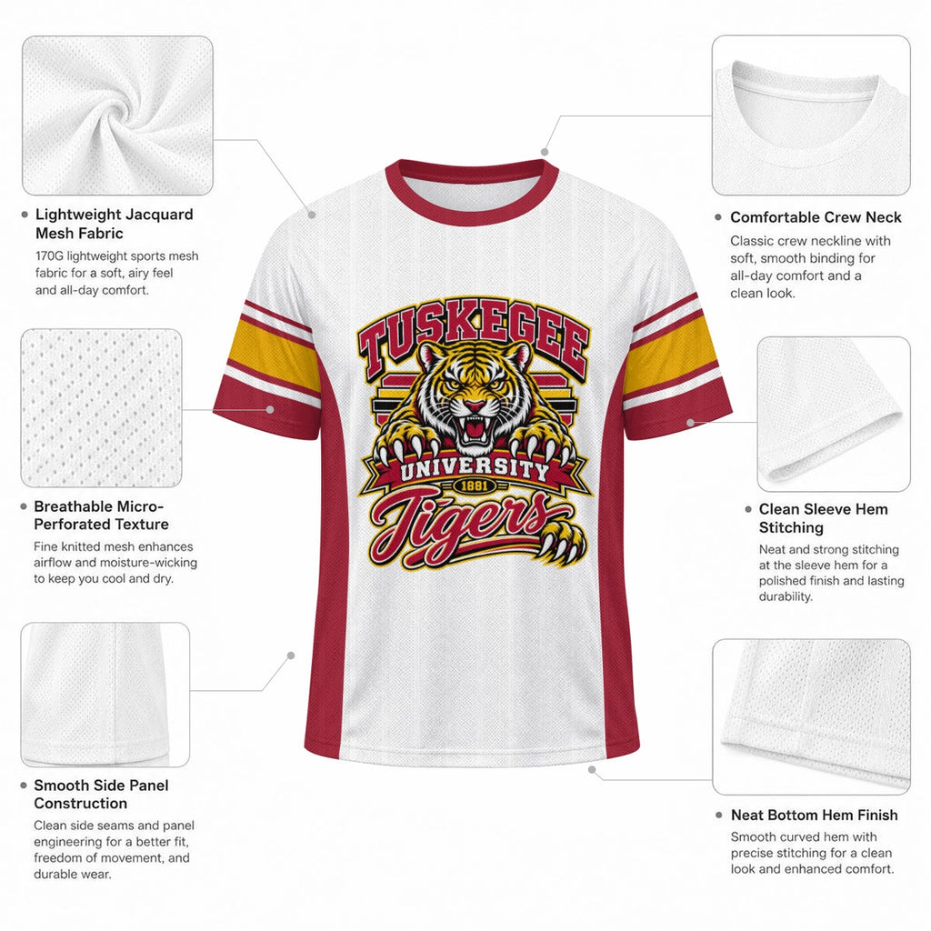 Tuskegee Unisex Jacquard Mesh Sports Jersey