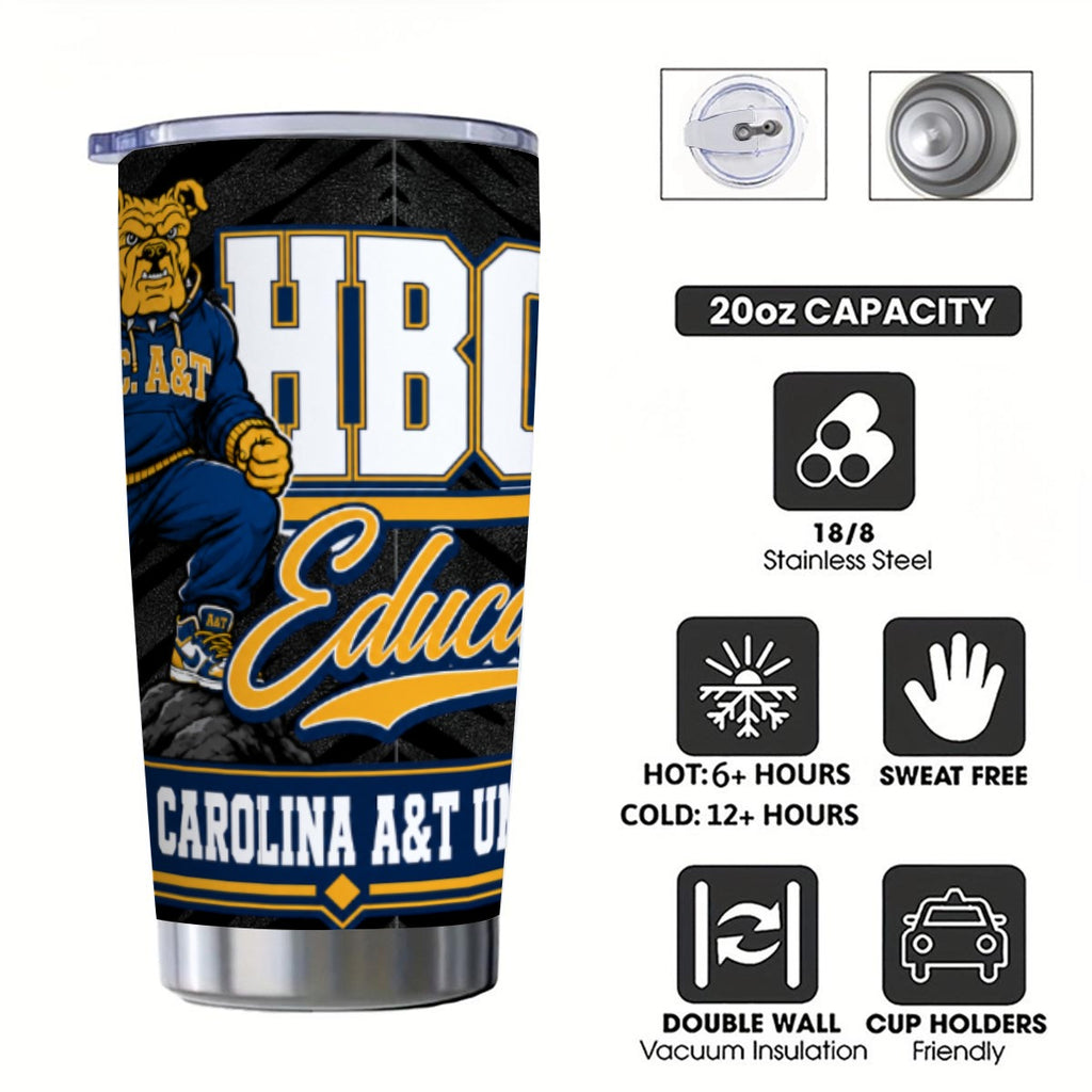 NC A&T 20oz Tumbler With Sliding Lid