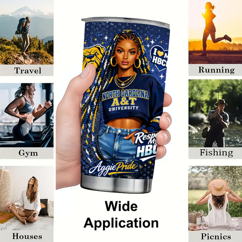 NC A&T 20oz Tumbler With Sliding Lid (Personalized)