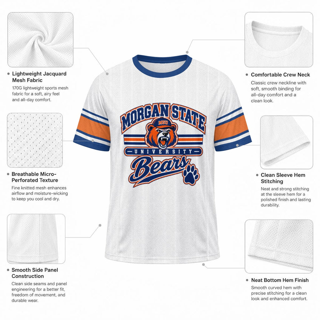 Morgan State Unisex Jacquard Mesh Sports Jersey