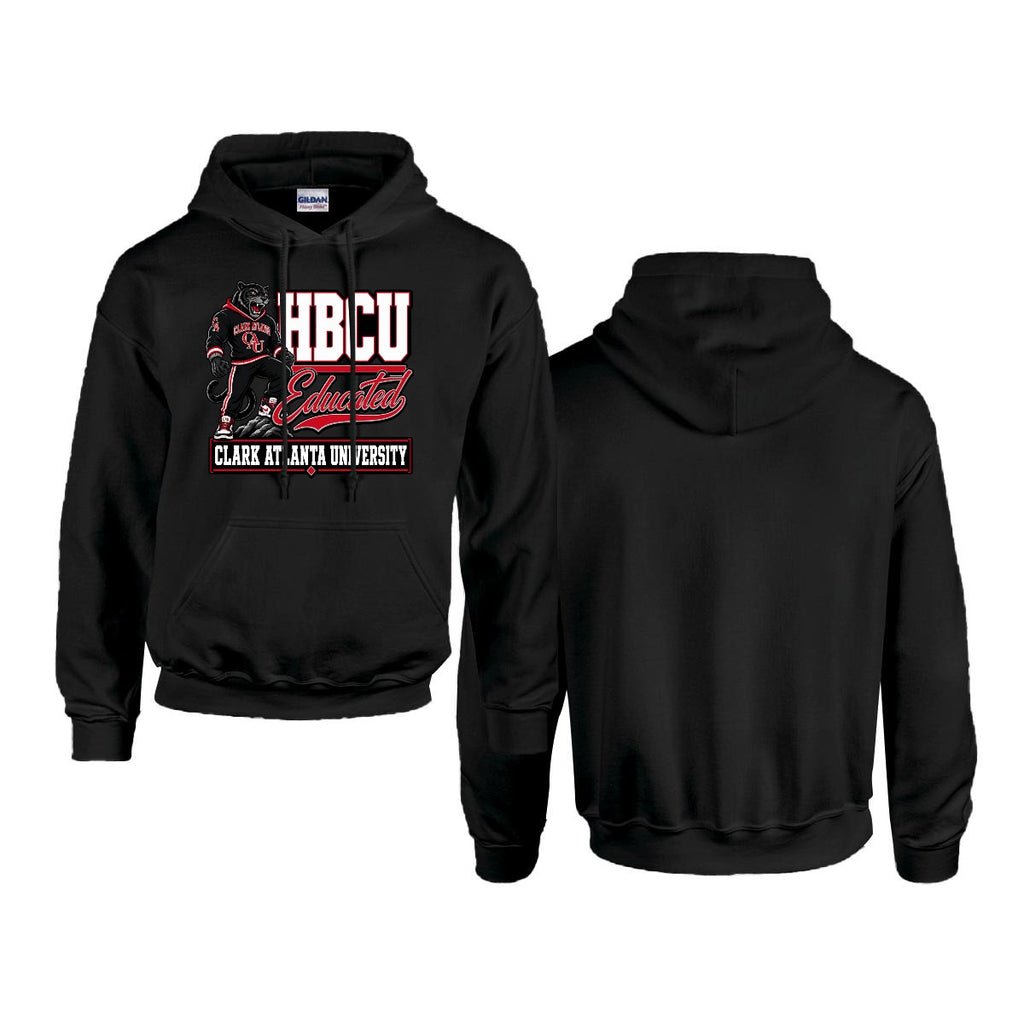 Men's Gildan 18500 black hoodie with double-sided DTF print