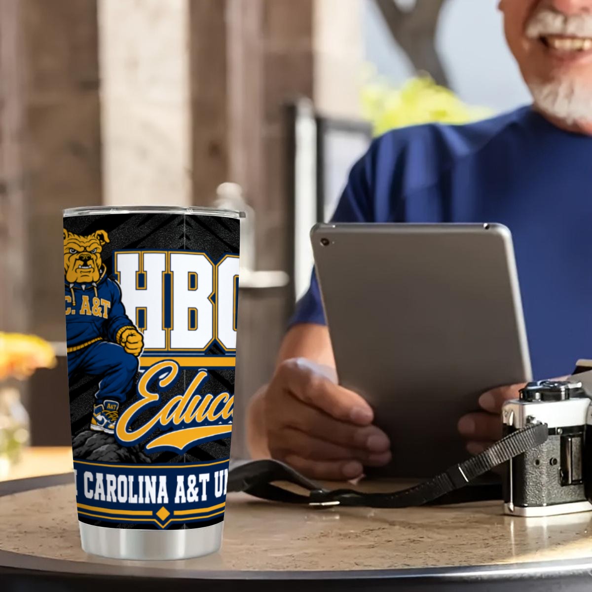 NC A&T 20oz Tumbler With Sliding Lid