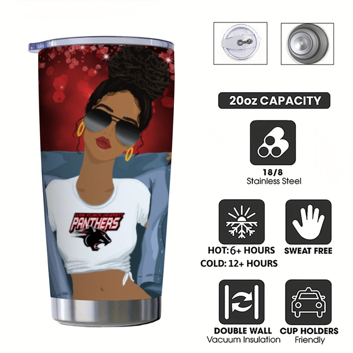 Clark Atlanta Personalized 20oz Tumbler With Sliding Lid