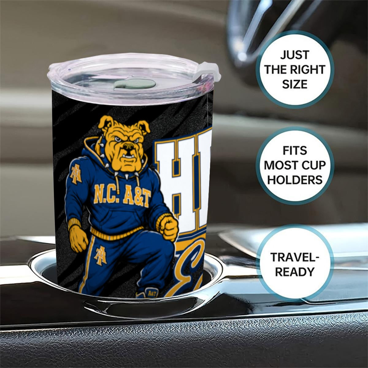 NC A&T 20oz Tumbler With Sliding Lid