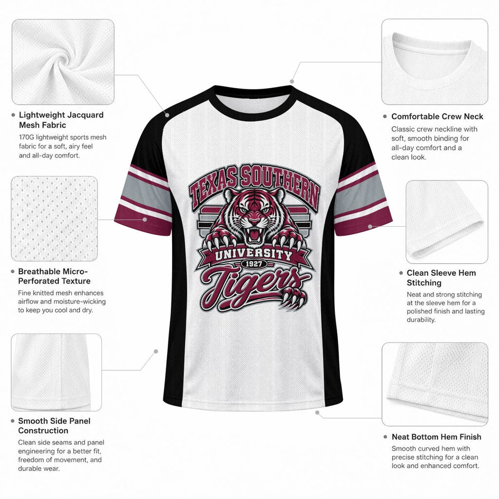 Texas Southern Unisex Jacquard Mesh Sports Jersey