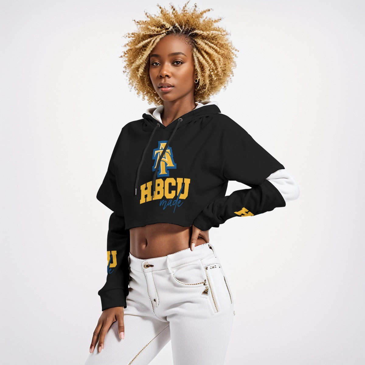 NC A&T Heavy Fleece Hoodie With Hollow Out Sleeve