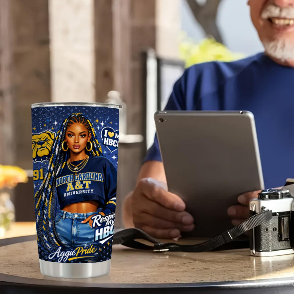 NC A&T 20oz Tumbler With Sliding Lid (Personalized)