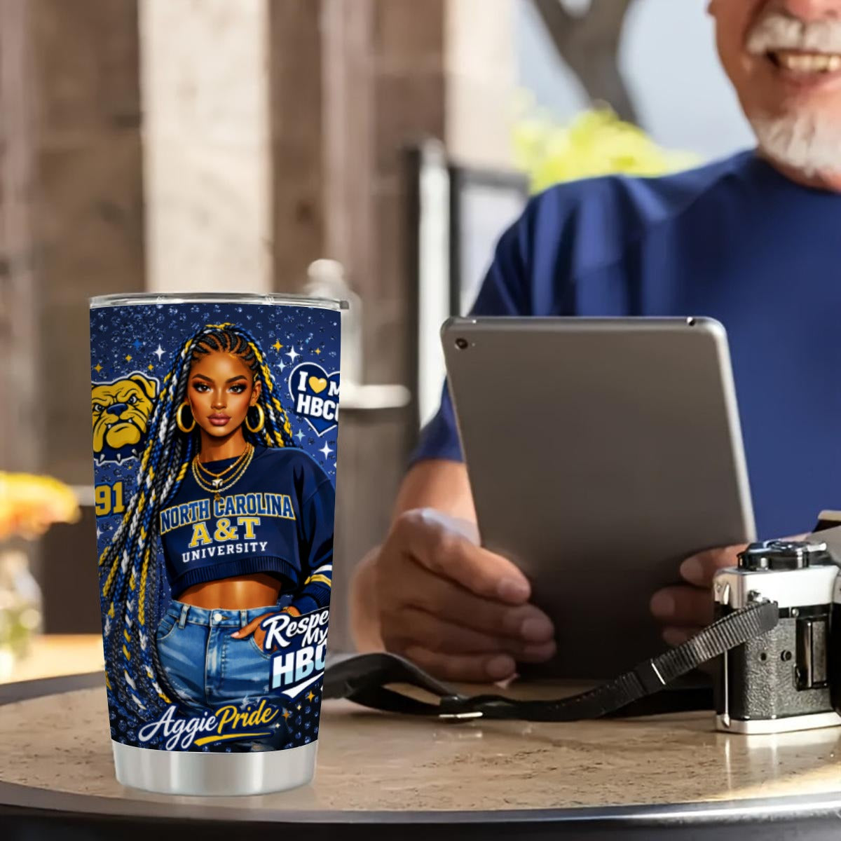 NC A&T 20oz Tumbler With Sliding Lid (Personalized)