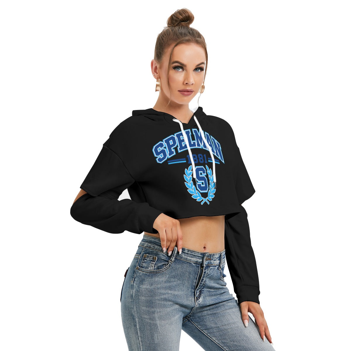 Spelman Heavy Fleece Hoodie With Hollow Out Sleeve