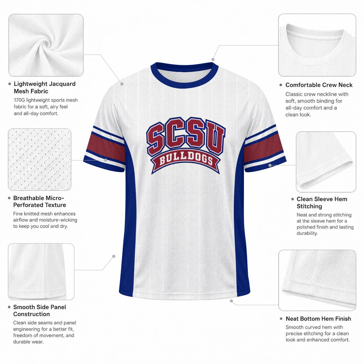 SCSU Unisex Jacquard Mesh Sports Jersey