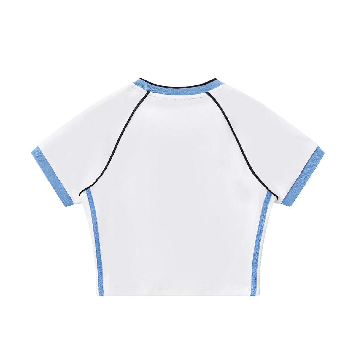 Spelman Contrast Trim V-Neck Crop T-Shirt