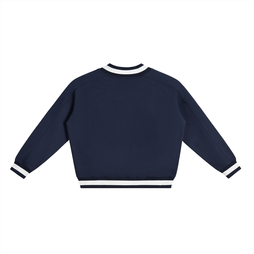 Spelman Alumni V-Neck Contrast Collar Boxy Sweatshirt