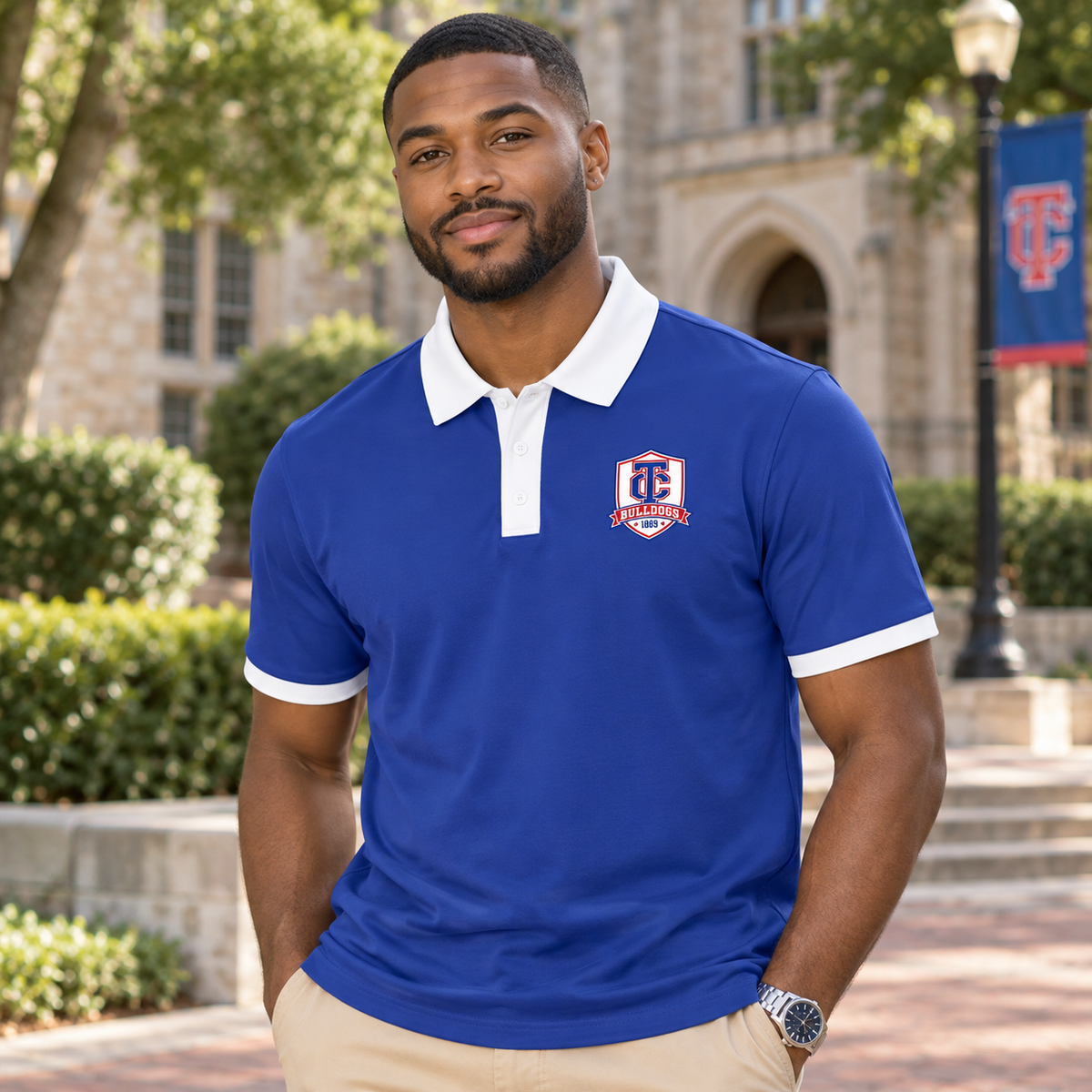 Tougaloo Unisex Color Block Polo Shirt