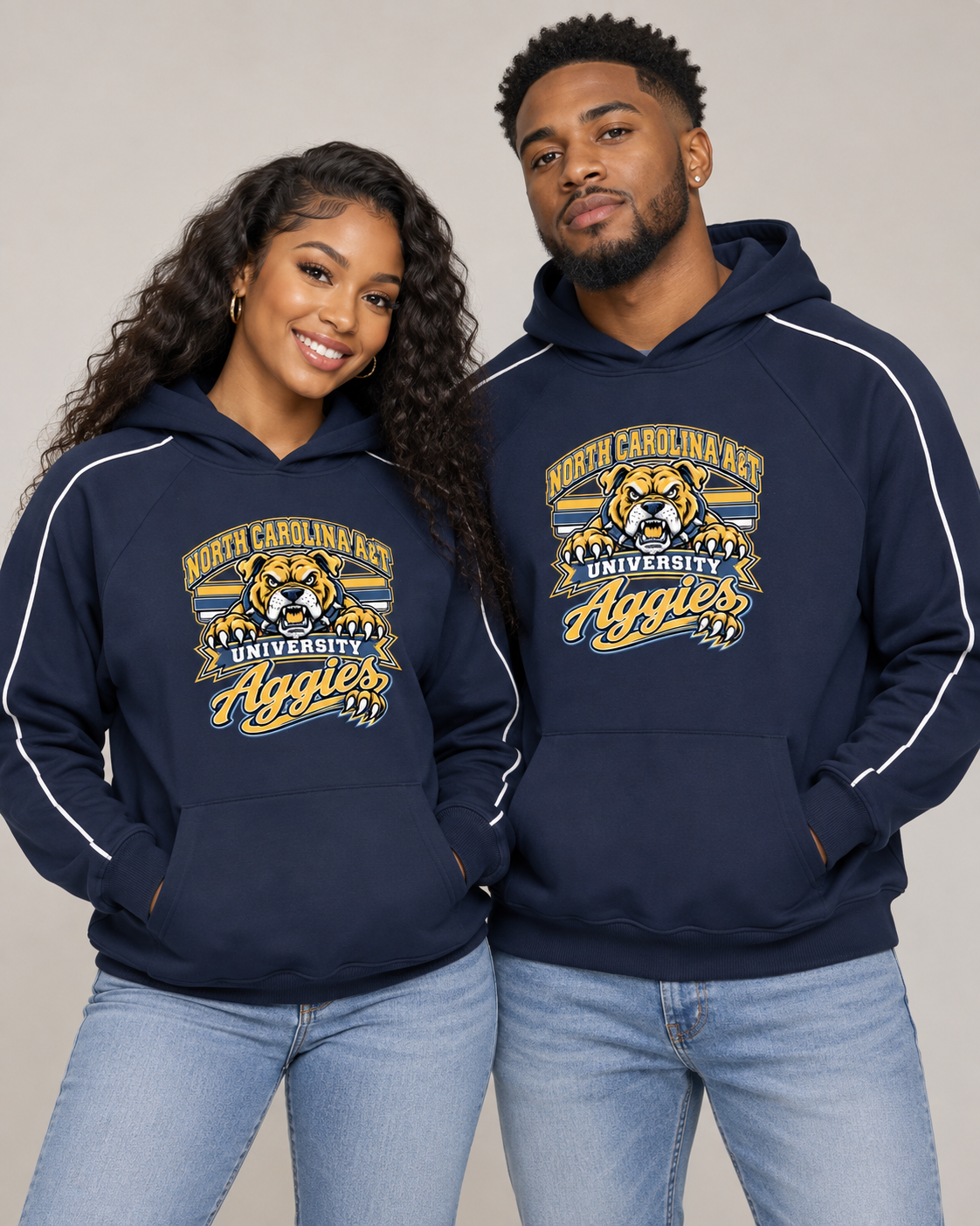 NC A&T Contrast Piping Raglan Hoodie
