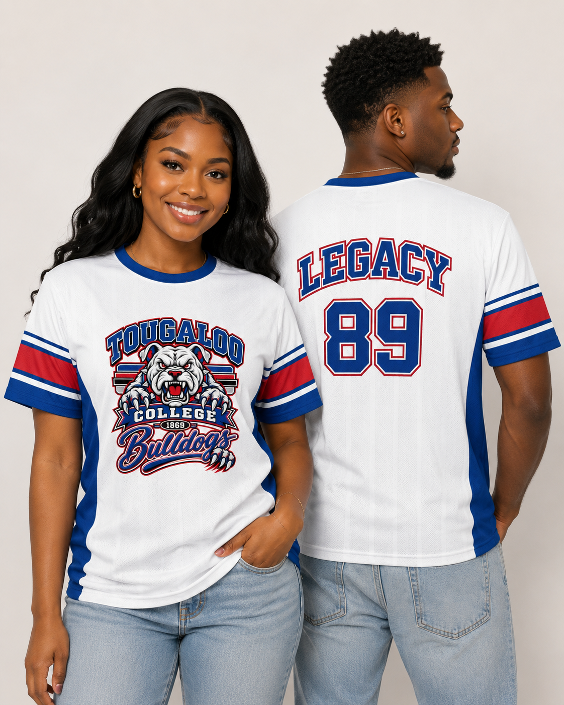 Tougaloo Unisex Jacquard Mesh Sports Jersey