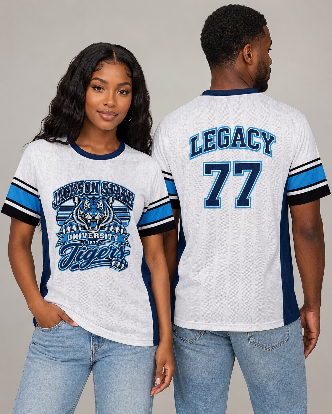 JSU Unisex Jacquard Mesh Sports Jersey