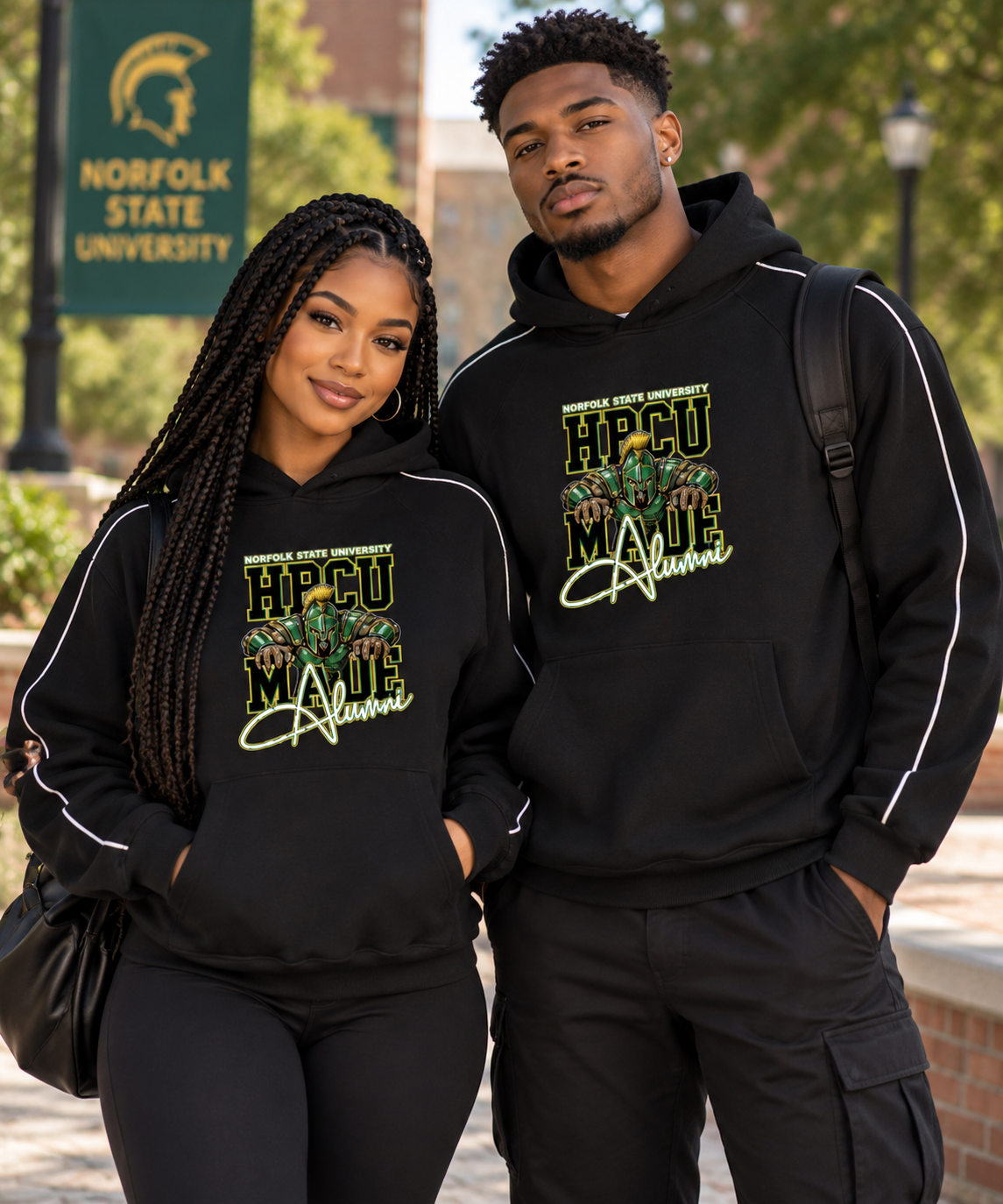 Norfolk State Contrast Piping Raglan Hoodie