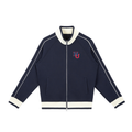 Howard University Color-Block Raglan Track Jacket in navy and cream – primary product view