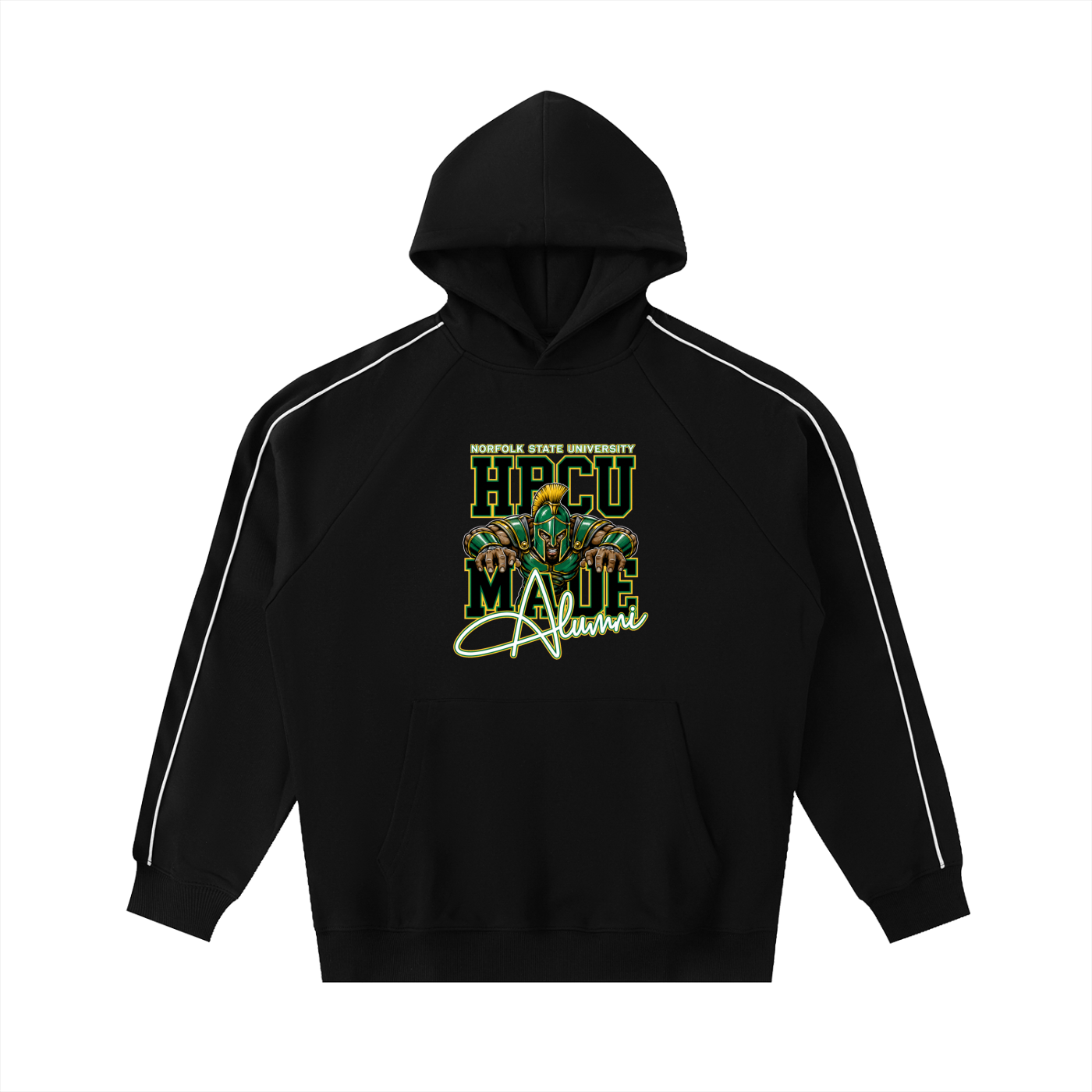 Norfolk State Contrast Piping Raglan Hoodie