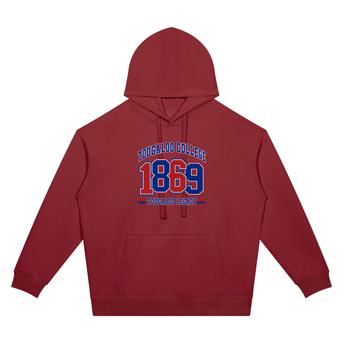 Tougaloo College 1869 Oversized Hoodie in red – primary product view