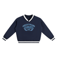 Spelman Alumni V-Neck Contrast Collar Boxy Sweatshirt