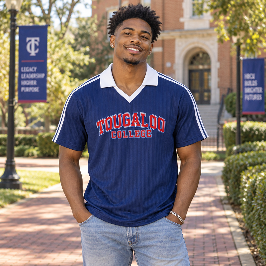 Tougaloo Contrast Collar Striped Jersey