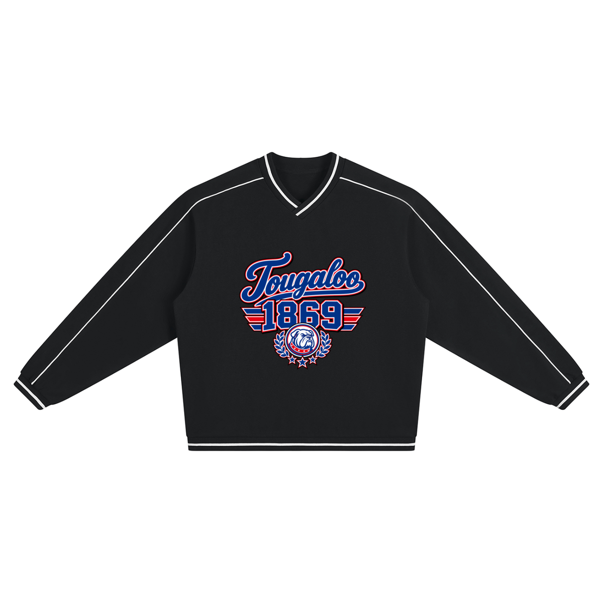 Tougaloo Unisex Color Block V-Neck Sweatshirt