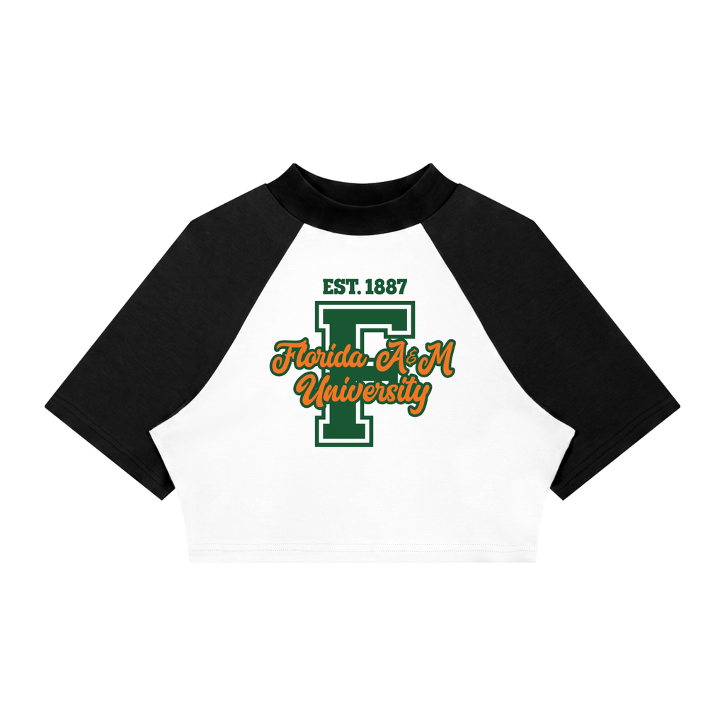 FAMU Women’s Color Block Raglan Crop T-Shirt