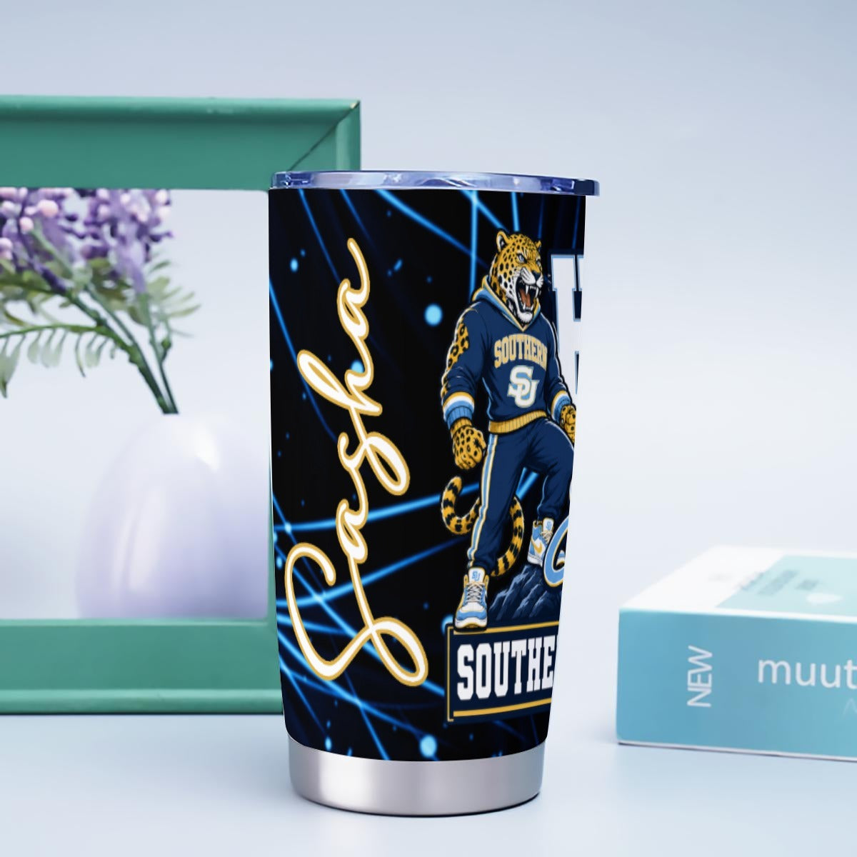 Southern University personalized 20oz tumbler lifestyle mockup